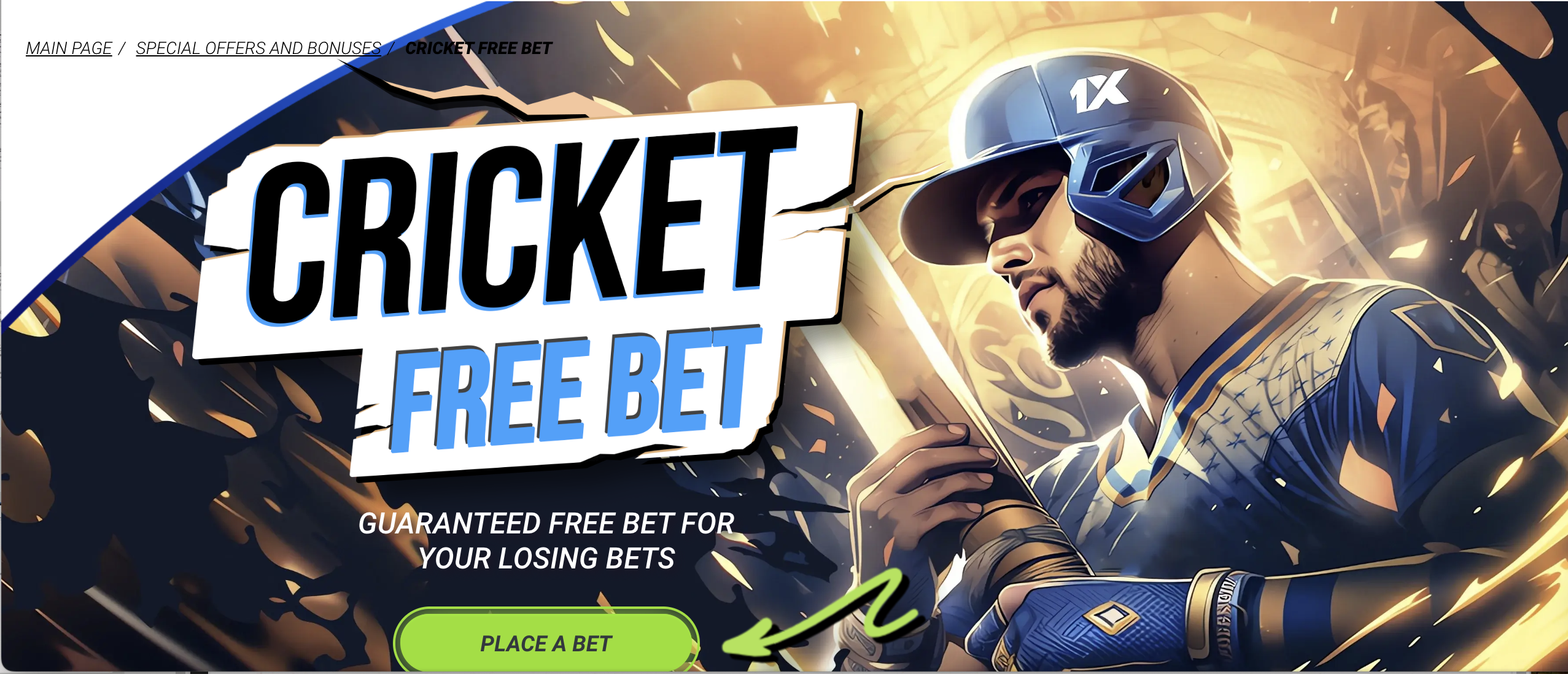 1xBet India Cricket Free Bet up to 2504 INR