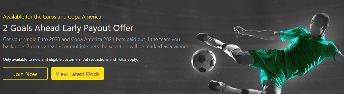 EURO 2020: Bet365 2 Goal Ahead Early Payout Offer