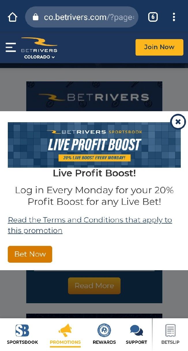 Betrivers 20% live boost every monday