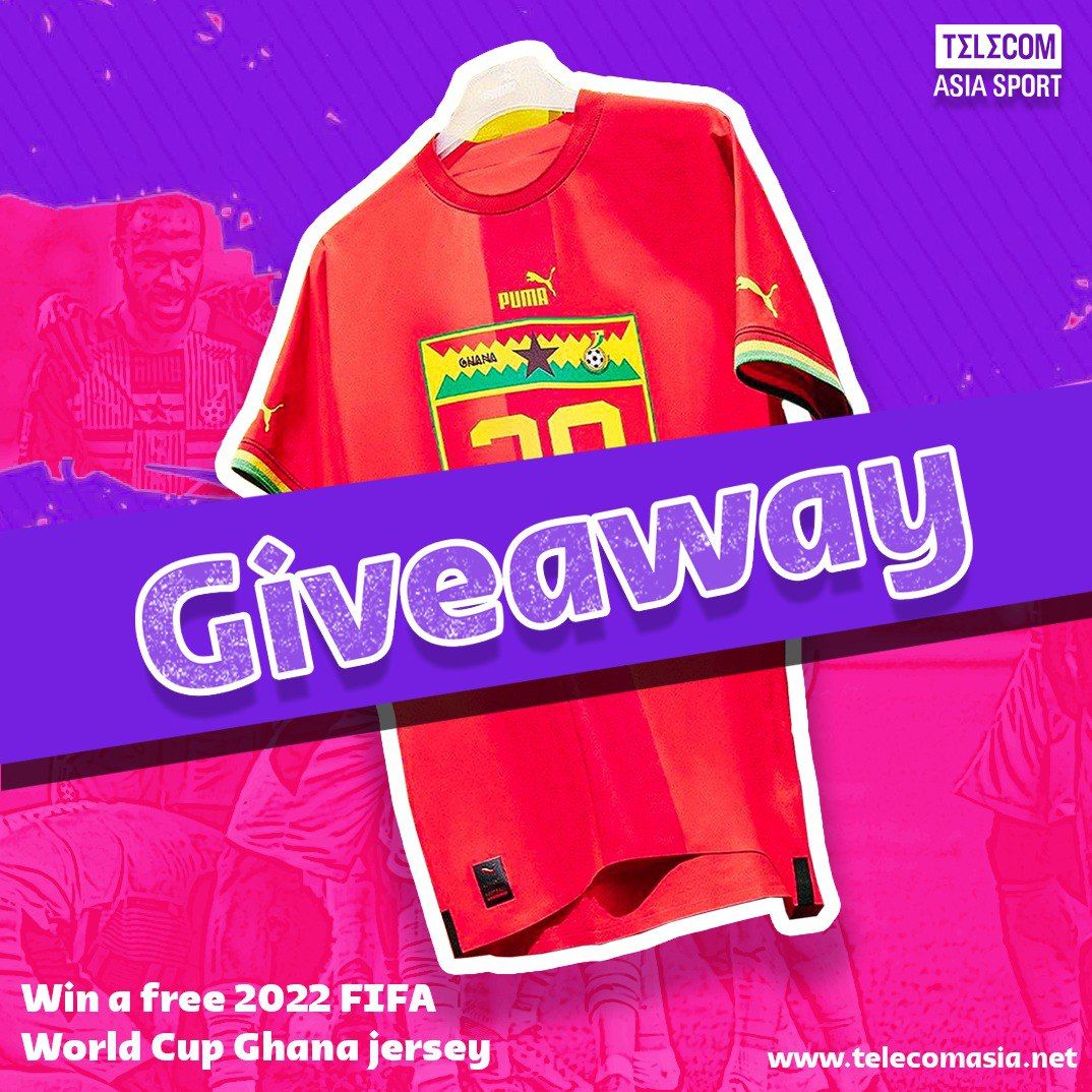 Win a FREE 2022 FIFA World Cup Ghana Jersey from Telecom Asia Sport