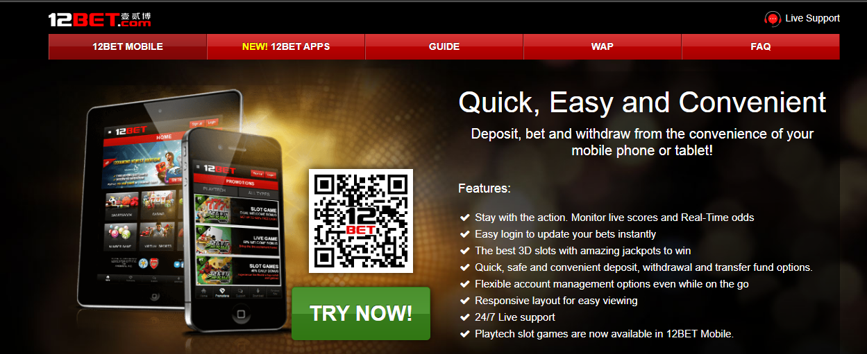An image of the 12Bet download page