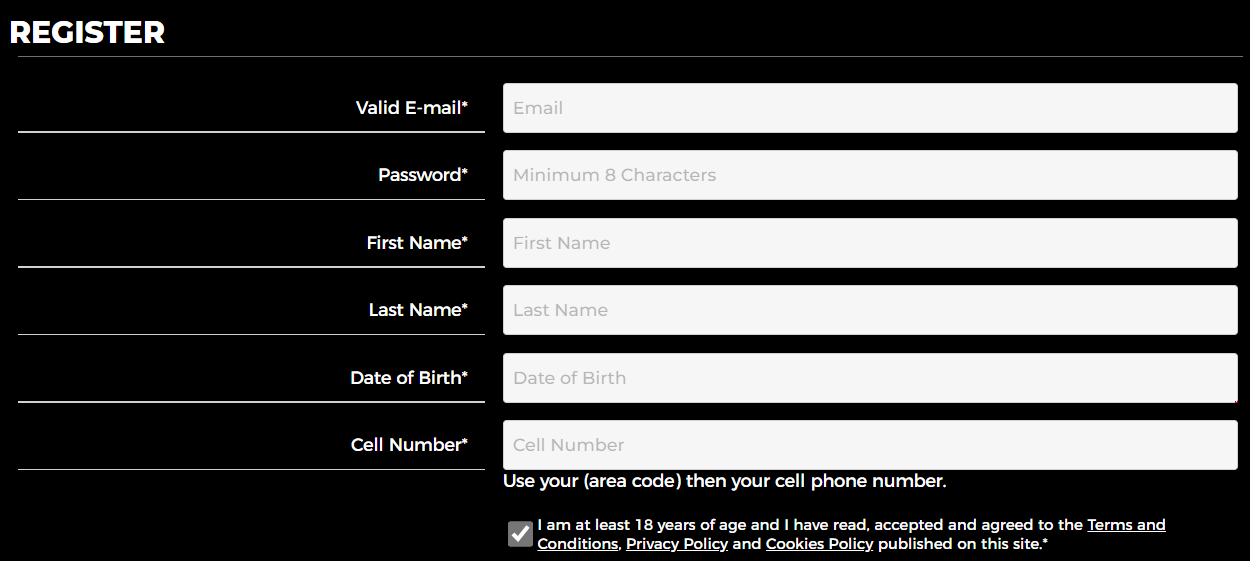 An image of the Powerplay sign-up form