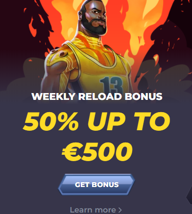 powbet banner showing the Weekly Reload Bonus bonus