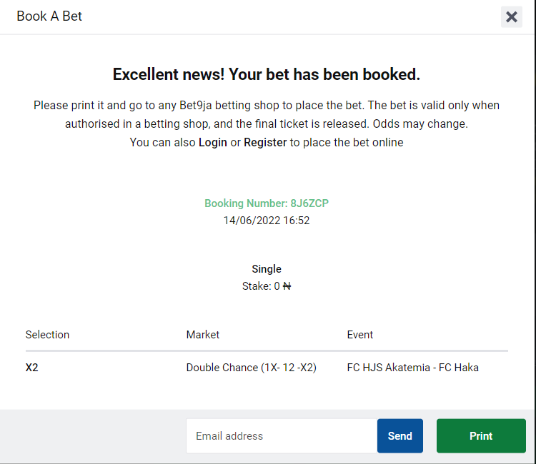 Image showing how to book a bet in Bet9ja