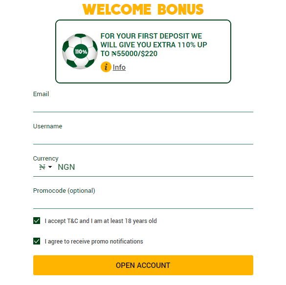 Image of Email registration at Wazobet Sportsbook