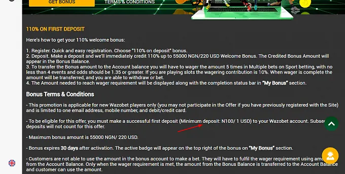 Step 4: Check Minimum Deposit Limit