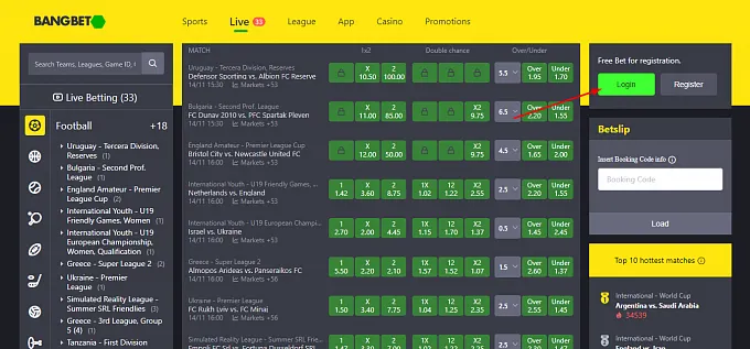 Click Bangbet Login Button