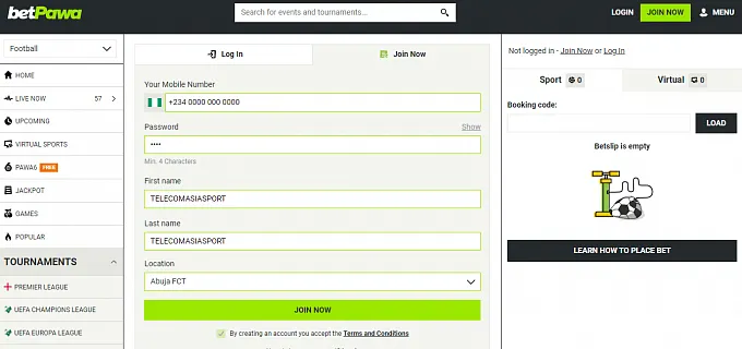 Provide Join Now Details