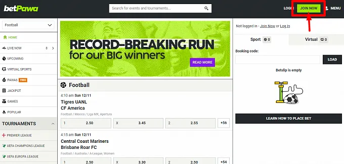 Visit Betpawa NIgeria Website