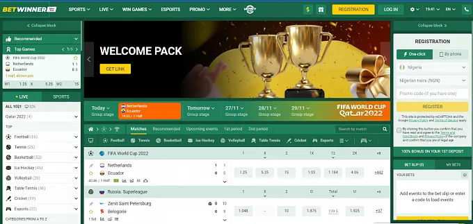 Visit Betwinner’s official website