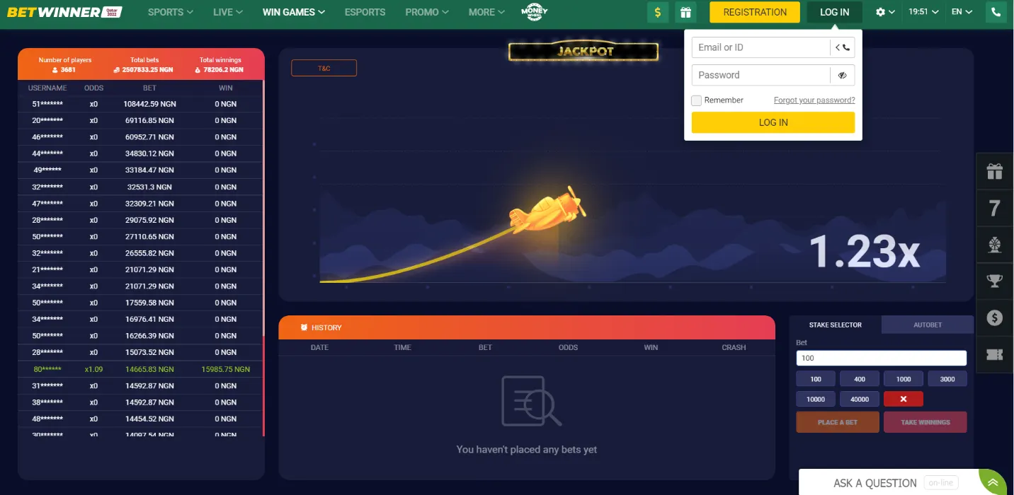 Official Betwinner Nigeria login banner