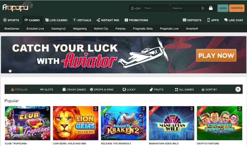 Frapapa Casino Games
