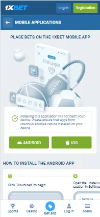 1xBet Android app image