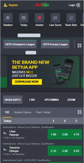 Bet9ja Mobile Sports Betting Image