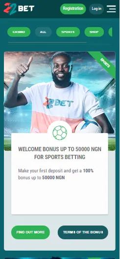 22Bet welcome bonus image