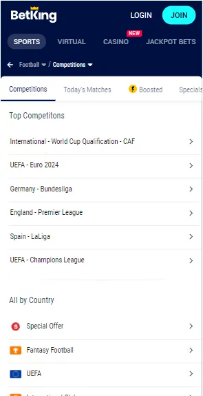 Betking Android App page image