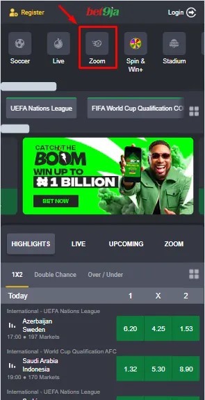 Bet9ja Zoom Soccer How to Play on Mobile Image