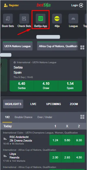 : Bet9ja Download Mobile App Image