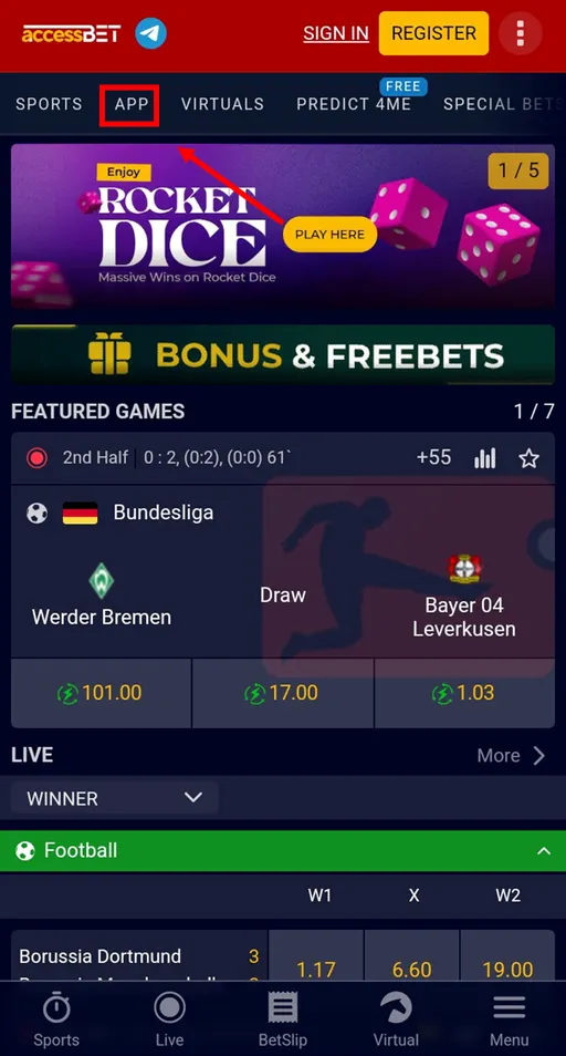 Accessbet Android