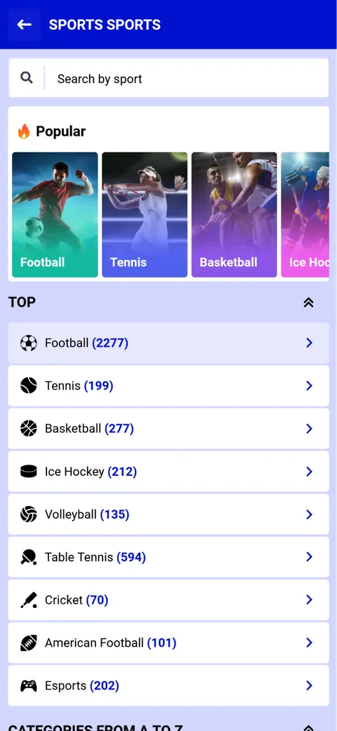 Paripesa iOS mobile app page image