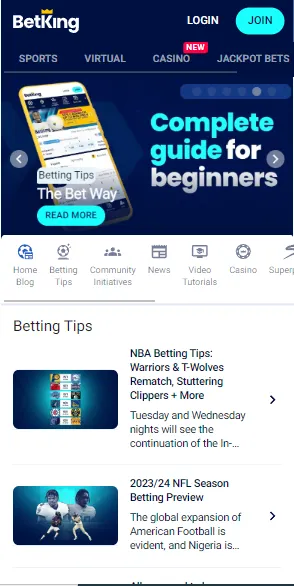Betking Nigeria iOS App Page Image