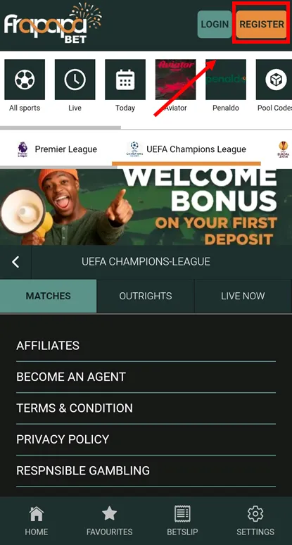 Frapapa App Registration