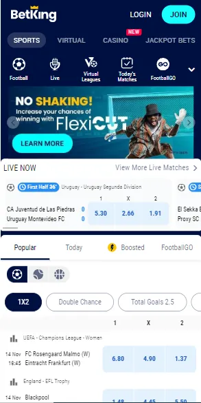 Betking Nigeria Mobile Version Page Image