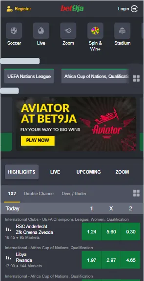 Bet9ja Mobile Sports Betting Image