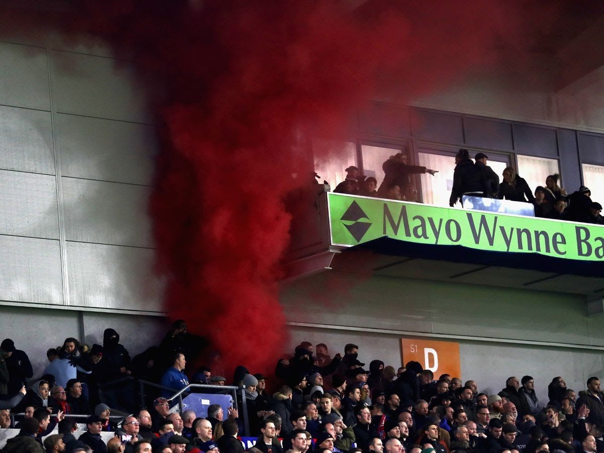 Crystal Palace and Brighton fans collide after a fierce game