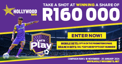 Hollywoodbets Azishe Ke promotion: Place a 15-leg Bet & Stand a Chance to Win up to R160,000 Cash Prize