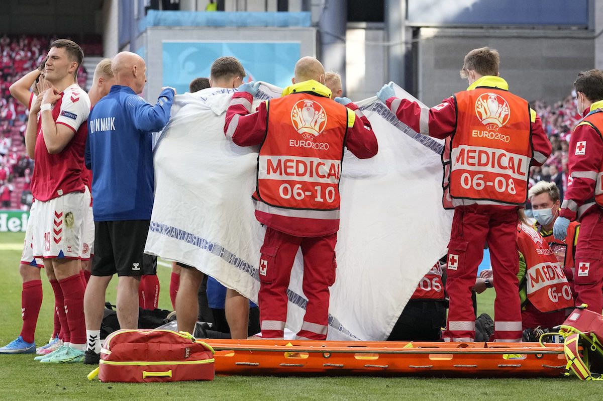 Denmark's match with Finland will resume at 20:30 CET, in less than 15 minutes