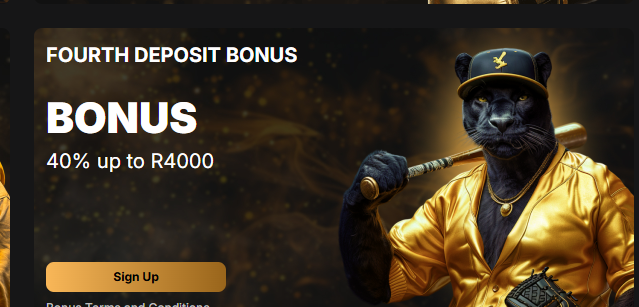 PantherBet 35% Fourth Deposit Bonus Up To R5000