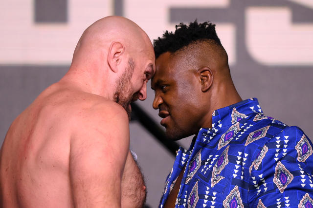 Fury And Ngannou Have Staredown Ahead Of The Fight