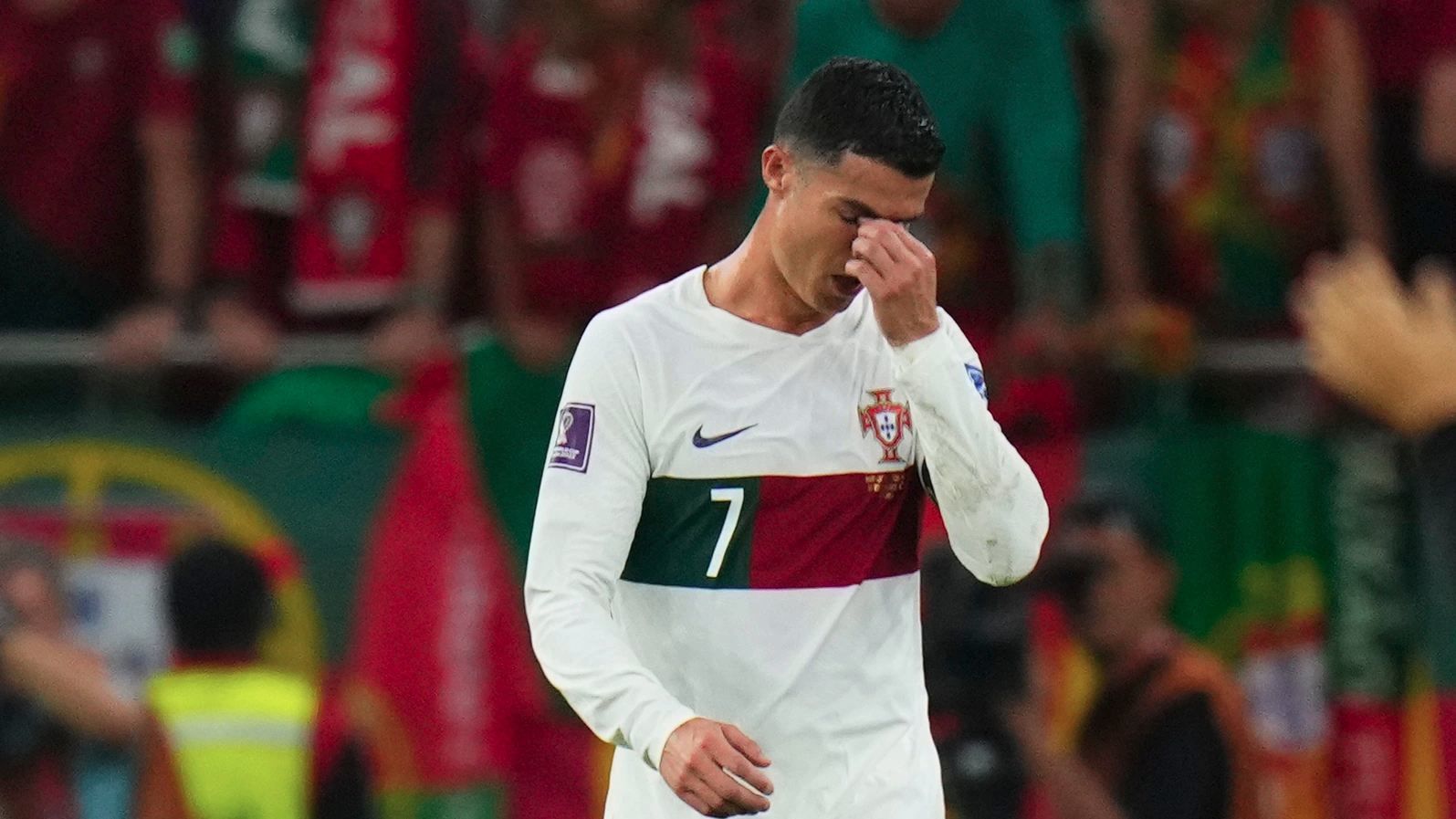 Ronaldo cries after Portugal's exit from the 2022 World Cup