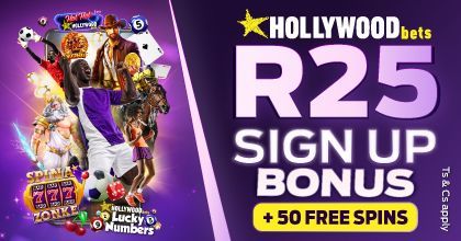 Hollywoodbets Sign Up Bonus up to R25 with 50 Free Spins