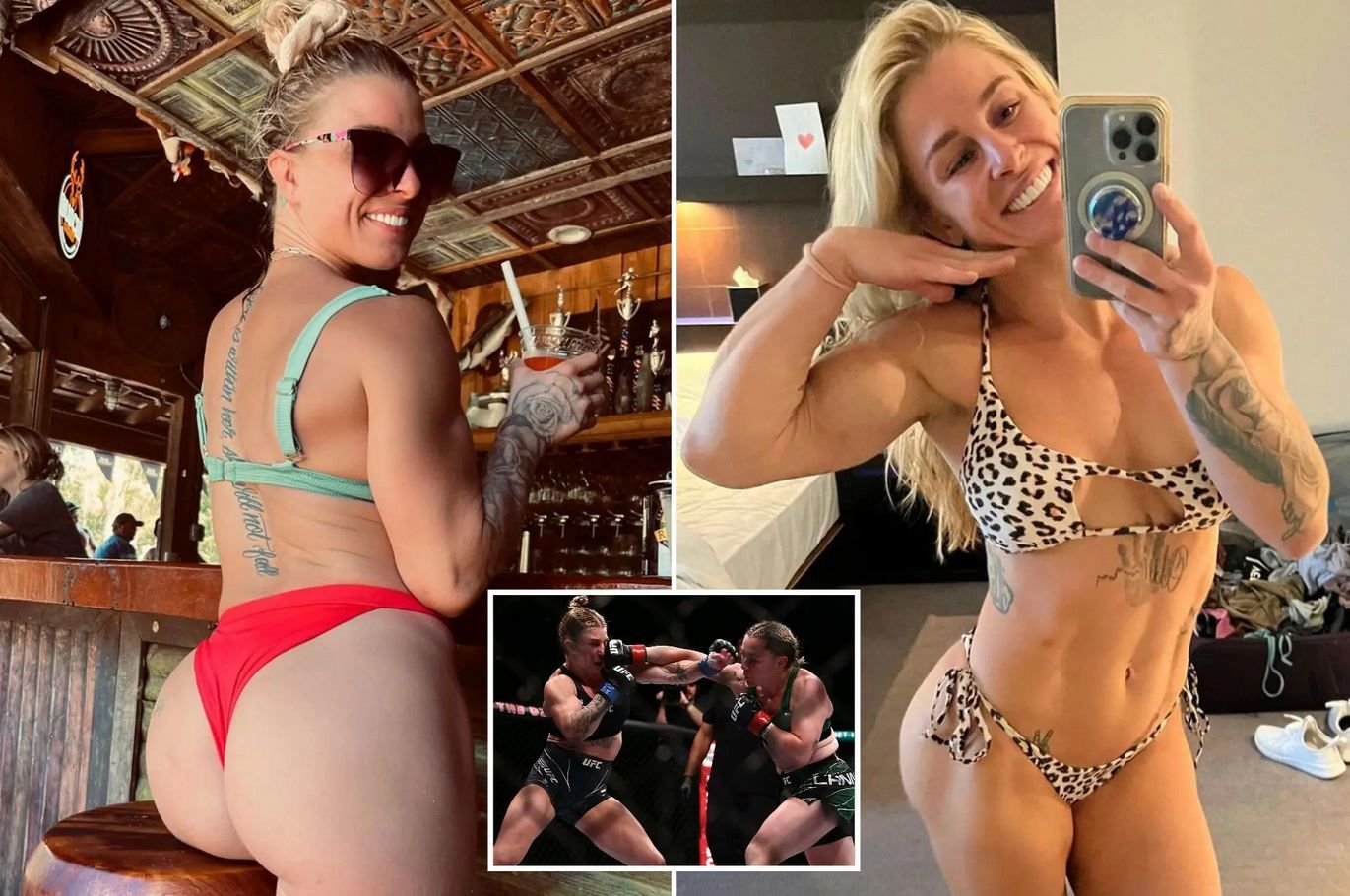 UFC fighter Goldy boasts her breasts in a revealing bikini