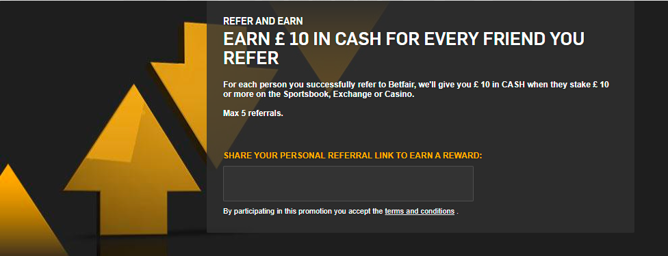 Betfair Refer A Friend Bonus up to 10 EUR
