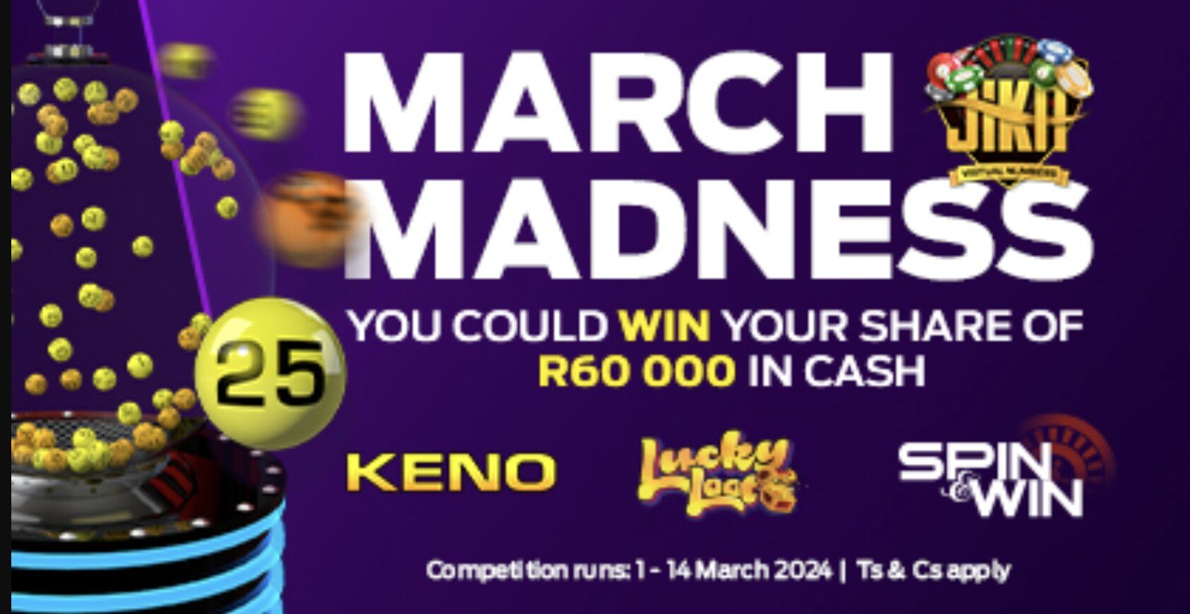 Hollywoodbets March Madness Promotion: Wager on select JIKA games for a chance to win a share of R60,000