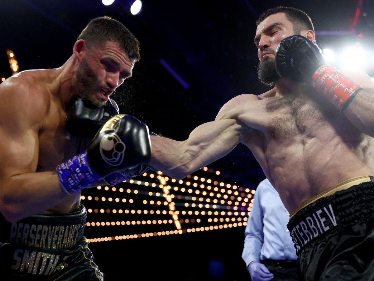 Jake Paul congratulates Beterbiev on his win over Yarde