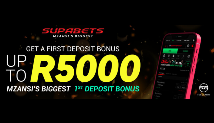 Supabets 100% First Deposit Bonus Up To R5000