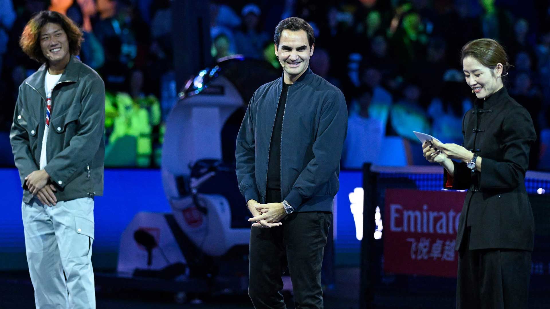 Roger Federer es homenajeado en Shanghái