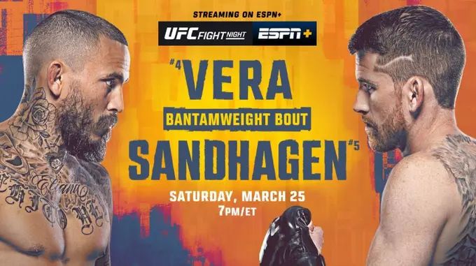Results of UFC on ESPN 43: Vera vs. Sandhagen announced