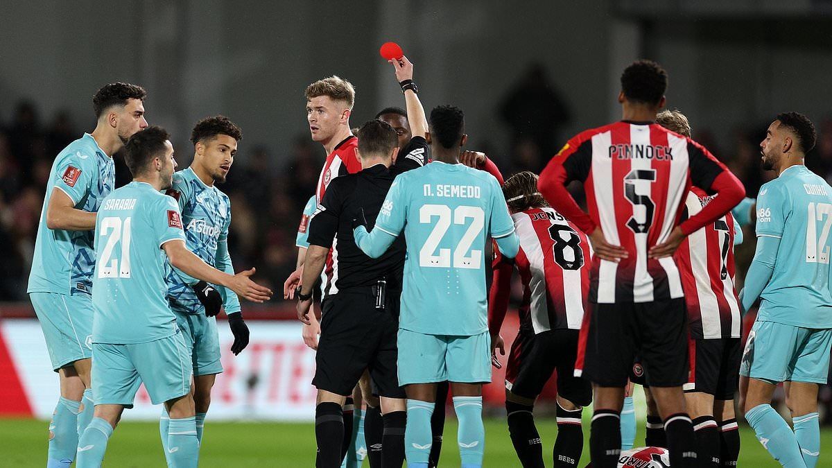Referee Shows Oval Red Card In FA Cup Match