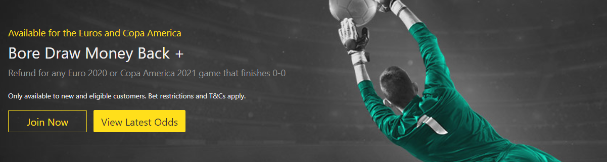 EURO 2020: Bet365 Bore Draw Money Back+ 