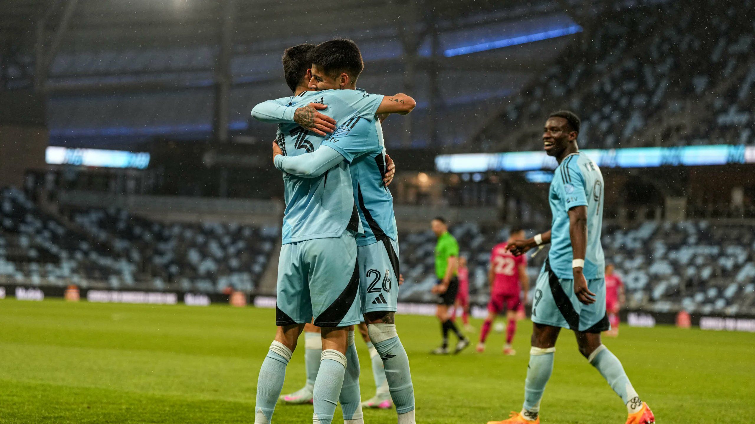 Minnesota United and Austin FC battle at Allianz Field in an MLS match on May 25, 2025.
