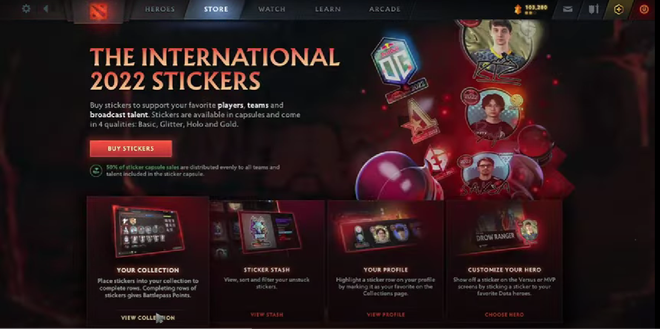 Stickers are now in Dota II: What they mean