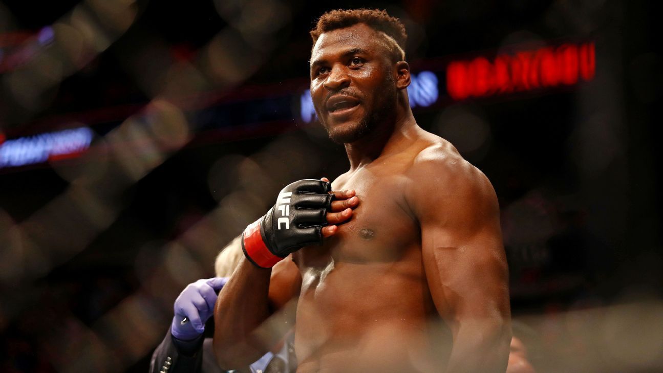 Ngannou shows pictures of his three possible boxing opponents