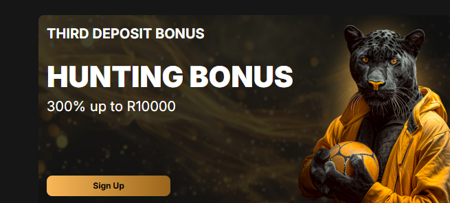 PantherBet 40% Third Deposit Bonus Up To R4000