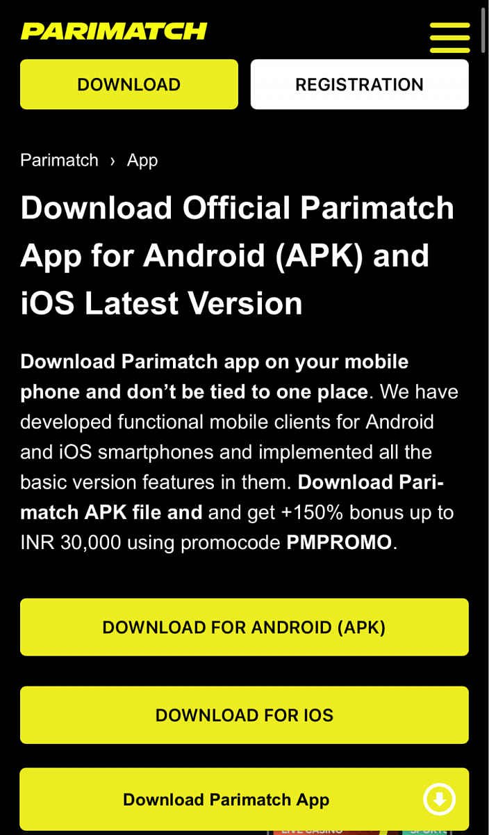  Parimatch Update Process