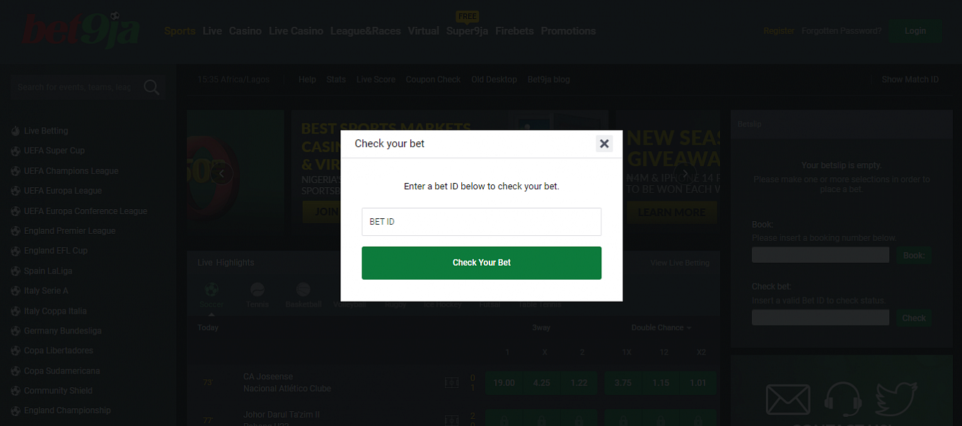 How to check Bet9ja Old Mobile Coupon in 2024